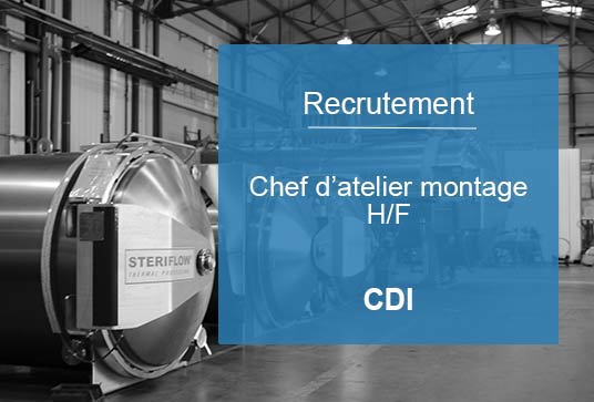 Steriflow recrute un chef d'atelier montage, dans le cadre d'un CDI.