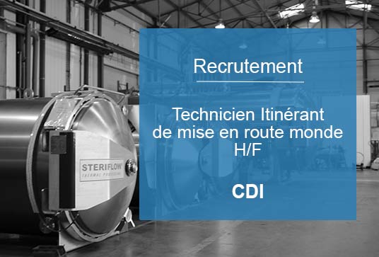 Steriflow recrute un Technicien Itinérant de mise en route monde H/F, dans le cadre d'un CDI.